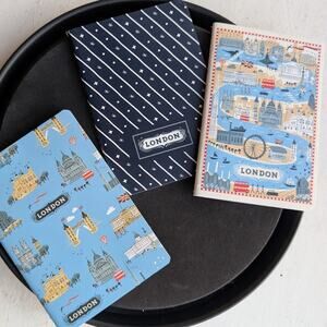 London Stationery A6 Lined Notebooks Set of 3 Gift Idea for Travel Lover NEW